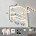 thumbnail image 4 of Towel Racks for Bathroom, 24-Inch Towel Shelf with 2 Towel Bar Foldable Towel Holder with 7 Hooks Towel Storage Organizer for Bathroom & Lavatory Wall Mounted(Milky White), 4 of 13