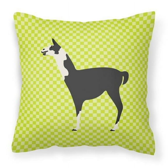 Carolines Treasures BB7744PW1818 Llama Q Ara Green Fabric Decorative Pillow, 18 x 18 in.