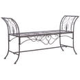 thumbnail image 4 of SAFAVIEH Adina Outdoor Patio Wrought Iron Garden Bench, Rustic Brown, 4 of 8