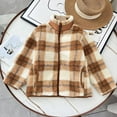 thumbnail image 5 of BRGZLK Kids Coat Fleece Jacket Sherpa Fall Winter Full Zip Fuzzy Coat Long-sleeved Hoodless Outwear with Pockets for Biys Girls Beige 7-8 Years, 5 of 5