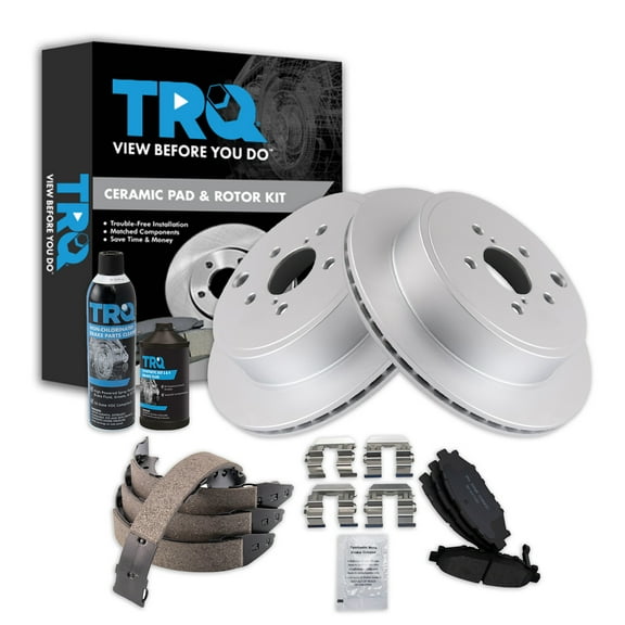 TRQ Rear Brake Pad & Rotor Kit BKA35048 Fits Select 2013-2014 Subaru Legacy