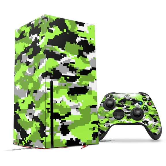 WraptorSkinz Skin Wrap compatible with the 2020 XBOX Series X Console and Controller WraptorCamo Digital Camo Neon Green (XBOX NOT INCLUDED)