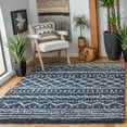 thumbnail image 2 of SAFAVIEH Arizona Teagan Geometric Shag Area Rug, Slate Blue/Ivory, 4' x 6', 2 of 11