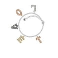 thumbnail image 2 of Delight Jewelry Rose Goldtone Crystal Initial - T - Multi-Colored Crystal Love Charm Bracelet, 2 of 5