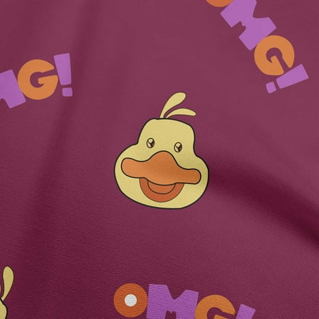 oneOone Cotton Cambric Dark Magenta Fabric Kids Cute Duck Face Dress Material Fabric Print Fabric By The Yard 56 Inch Wide