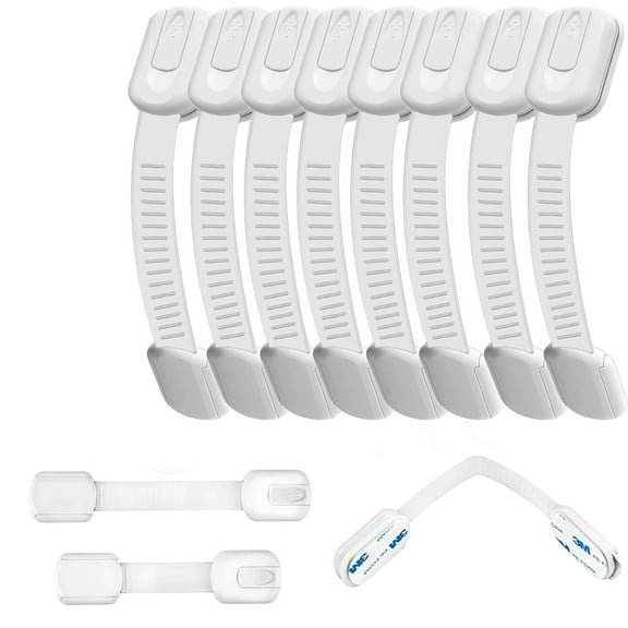 8PCS Child Safety Strap Cabinet Locks Baby Proofing Latches Baby Locks for Drawer Door Fridge Kid Child Proof Cabinet Latches