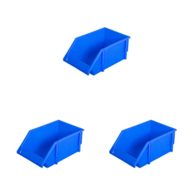 QualitChoice 10pieces Durable And Stackable PE Storage Box With Label - Heavy Load-bearing Big Opening Latch Stable Sorting Function Blue X2:250*150*120mm 3Set