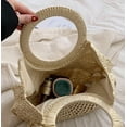 thumbnail image 6 of Kukuzhu Summer Beach Straw Handbag Hand-Woven Tassel Trendy Round Tote Bag Purse for Women Girls, 6 of 6
