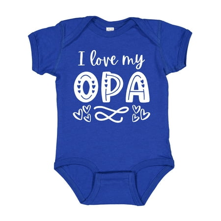 

Inktastic I Love My Opa with Hearts Gift Baby Boy or Baby Girl Bodysuit