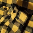 thumbnail image 6 of Men's Hooded Plaid Flannel Shirt Jacket Long Sleeve Button Down Buffalo Check Casual Fall Layering Shacket Yellow 3XL, 6 of 8