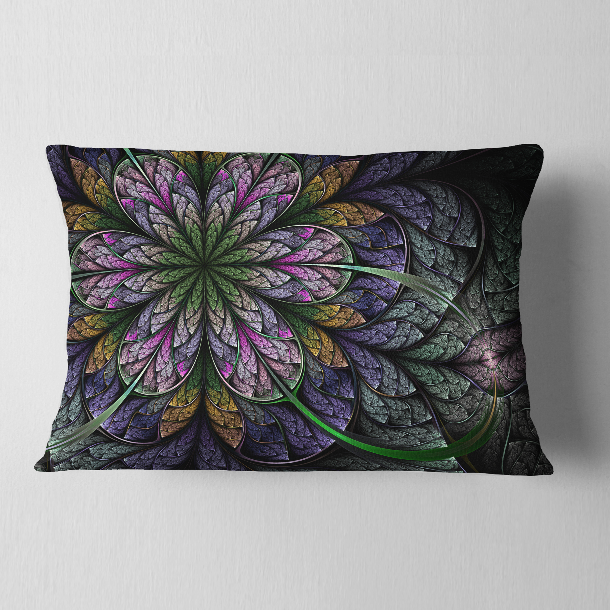 Designart 12" x 20" Contemporary, Modern Blue Polyester Throw Pillow