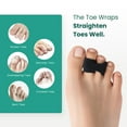 thumbnail image 4 of Welnove Hammer Toe Straightener, 8 Pack Broken Toe Wraps,Hammer Toe Corrector for Women,Toe Splints for Crooked Toes,Size L,Black, 4 of 7