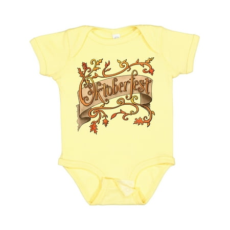 

Inktastic Oktoberfest Banner with Orange Autumn Leaves Gift Baby Boy or Baby Girl Bodysuit