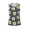 thumbnail image 4 of Xecao Cute Poached Eggs print women's scoop neck, loose-fit workout tank tops for the gym., 4 of 9