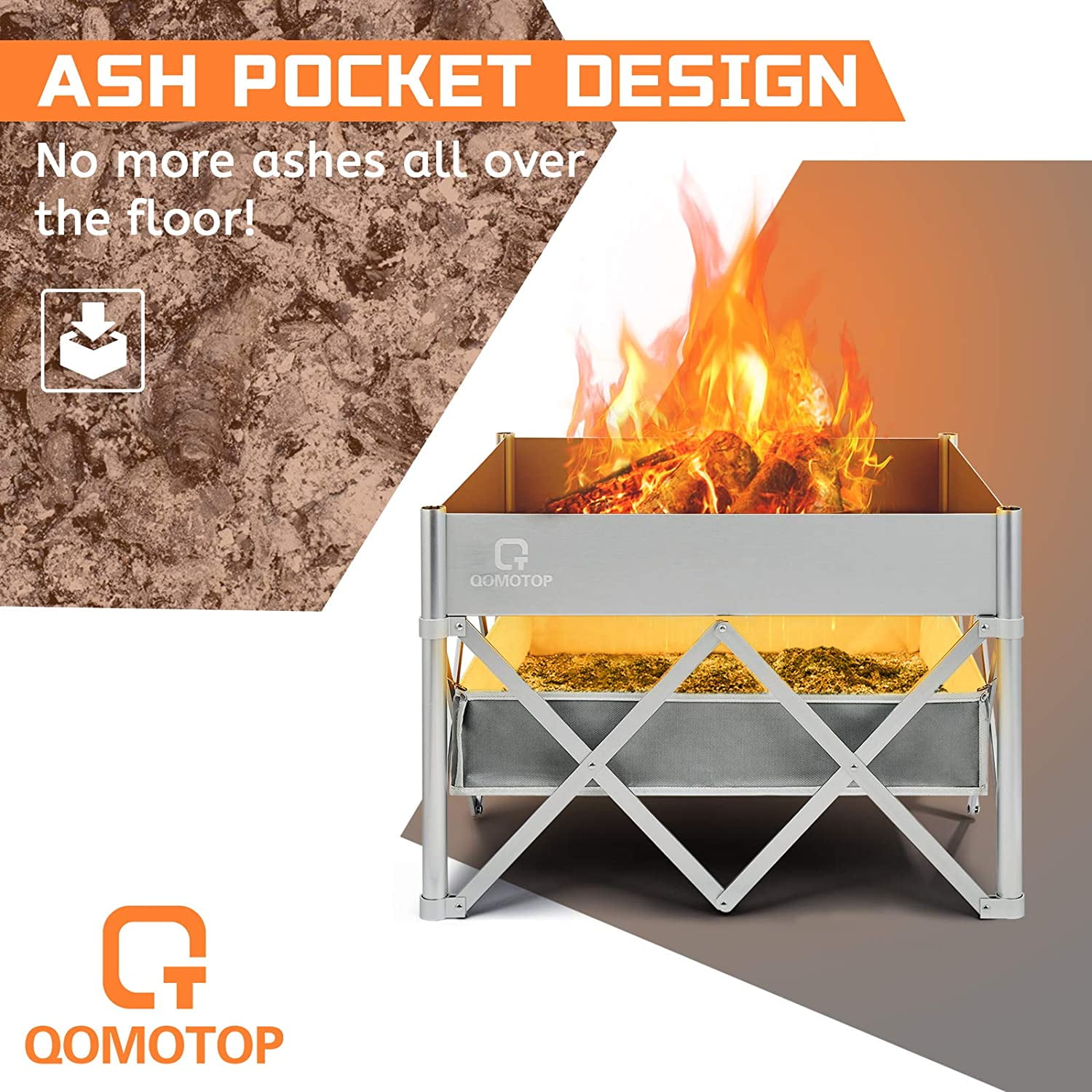 返品不可 Up Pop 並行輸入品24 Camping Tr Without Pit Fire Outdoor Portable Qomotop Ot Pocket Ash Shield Heat With Pit Fire 焚き火台 Www Efirst Ae