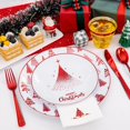 thumbnail image 3 of 175PCS Christmas Plastic Plates - Withe and Red Disposable Plates - Christmas Tree Plates Include 25Dinner Plates, 25Dessert Plates, 75Silverware, 25Cups, 25 Napkins for Christmas Party, 3 of 9