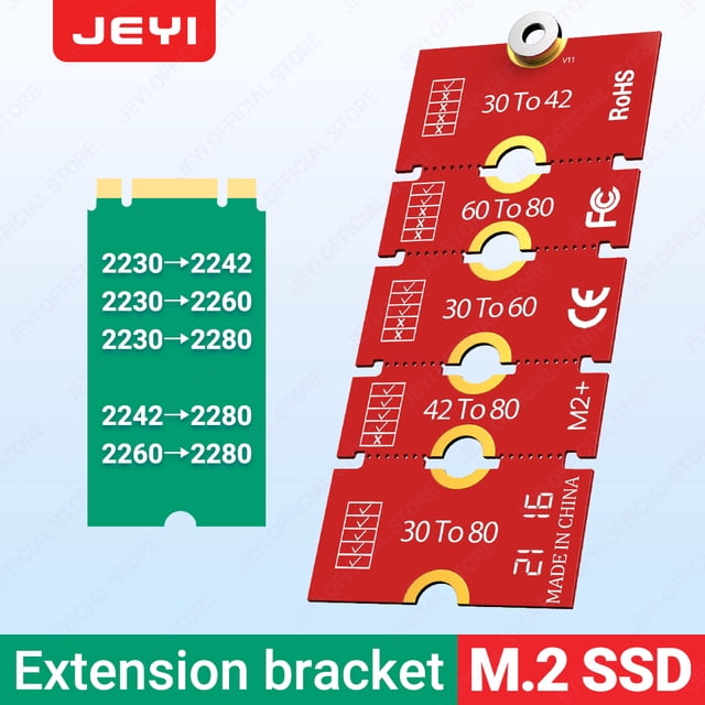 M.2 NGFF NVME SSD Extension Bracket Transfer 2230 2242 2260 2280 Length Extend Adapter Bracket Card Plate Change Long Size Red