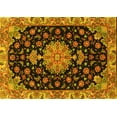 thumbnail image 1 of Ahgly Company Machine Washable Indoor Rectangle Medallion Yellow Traditional Area Rugs, 7' x 10', 1 of 4
