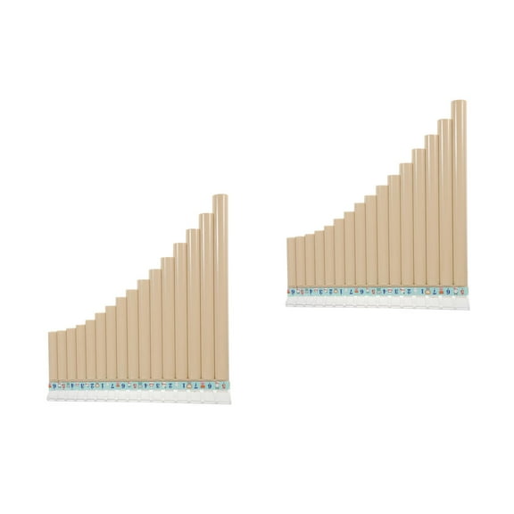 Set of 2 Flute 16 Pipes Educational Instrument Children Musical