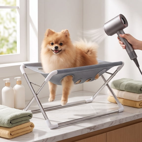 Foldable Pet Bathing Stand Hammock, 2027 New 2-in-1 Grooming Bed Support, Washing Sling Holder for Small & Medium Dogs, Home Salon Grooming, Washable Mesh, Joint Support & Restraint
