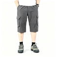 thumbnail image 4 of Men’s Convertible Cargo Pants Relaxed Fit Multi‑Pocket Stretch Wear‑Resistant Commute Trousers 1 Pack S‑L, 4 of 9