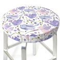thumbnail image 3 of Balery Lavender Flowers Fundas de asiento para taburete de bar redondo de tela de terciopelo ajustables que protegen de arañazos y manchas para sillas de 14 a 17 pulgadas.-14 inch, 3 of 7