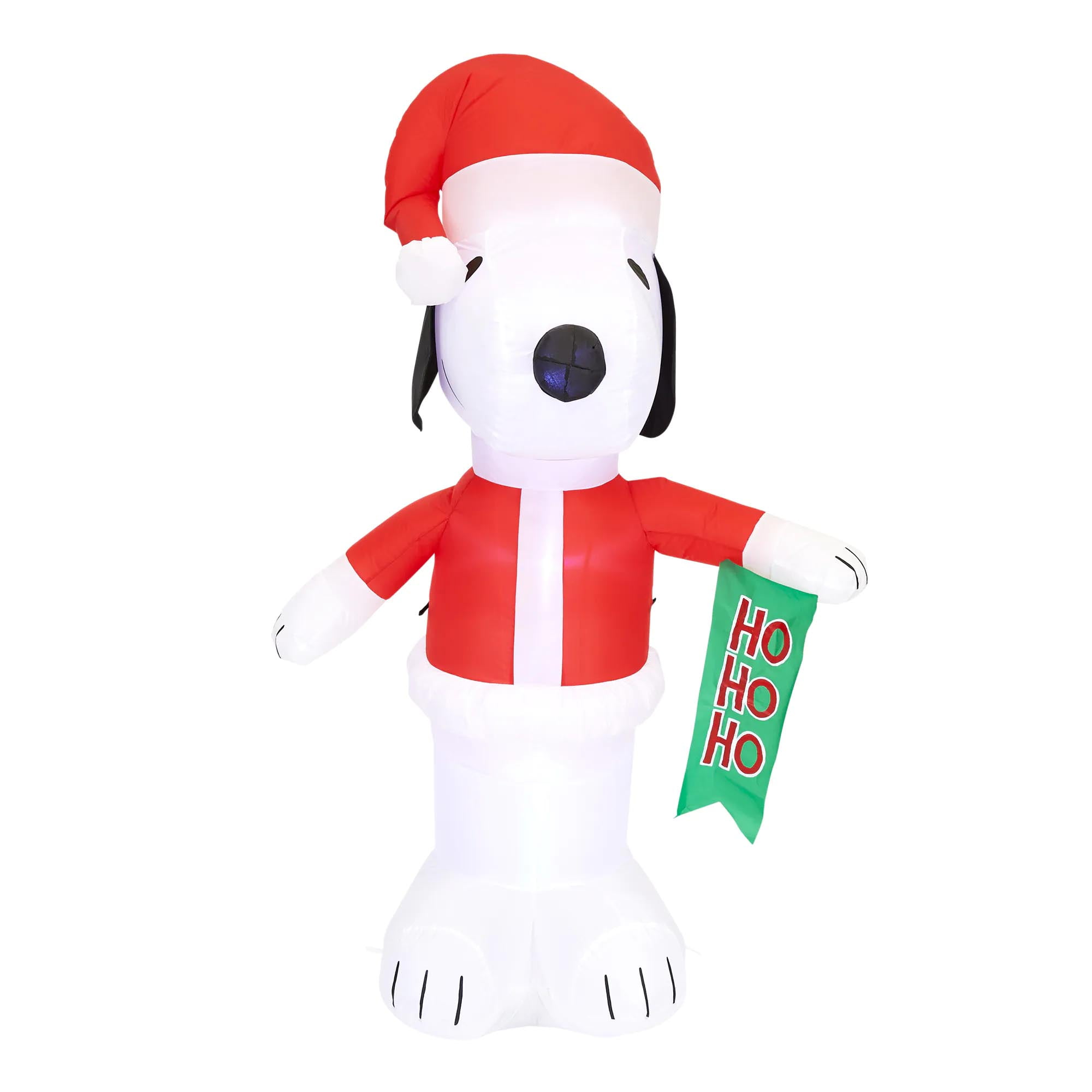 6' Gemmy Airblown Inflatable Peanut's Snoopy in Santa Outfit w/ Ho Ho