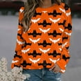 thumbnail image 2 of Chandails en Molleton d'Halloween pour Femmes Citrouille Col Rond Décontracté Manches Longues Ample Chandail de Vacances, 2 of 3