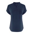 thumbnail image 4 of Blue Women Shirts, Women'S Fashion Casual V Neck Short Sleeve Top T Shirt,Women Shirts L, 4 of 5