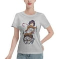thumbnail image 1 of Women's Basic Short Sleeve T-Shirt Attacking Giant Mikasa Ackerman, 1 of 6