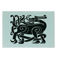 thumbnail image 3 of Celtic Cutting Board, Celtic Cultural Mythic Animal Deer in Traditional Ornament for Samhain, Decorative Tempered Glass Cutting and Serving Board, Small Size, Black and White, by Ambesonne, 3 of 5