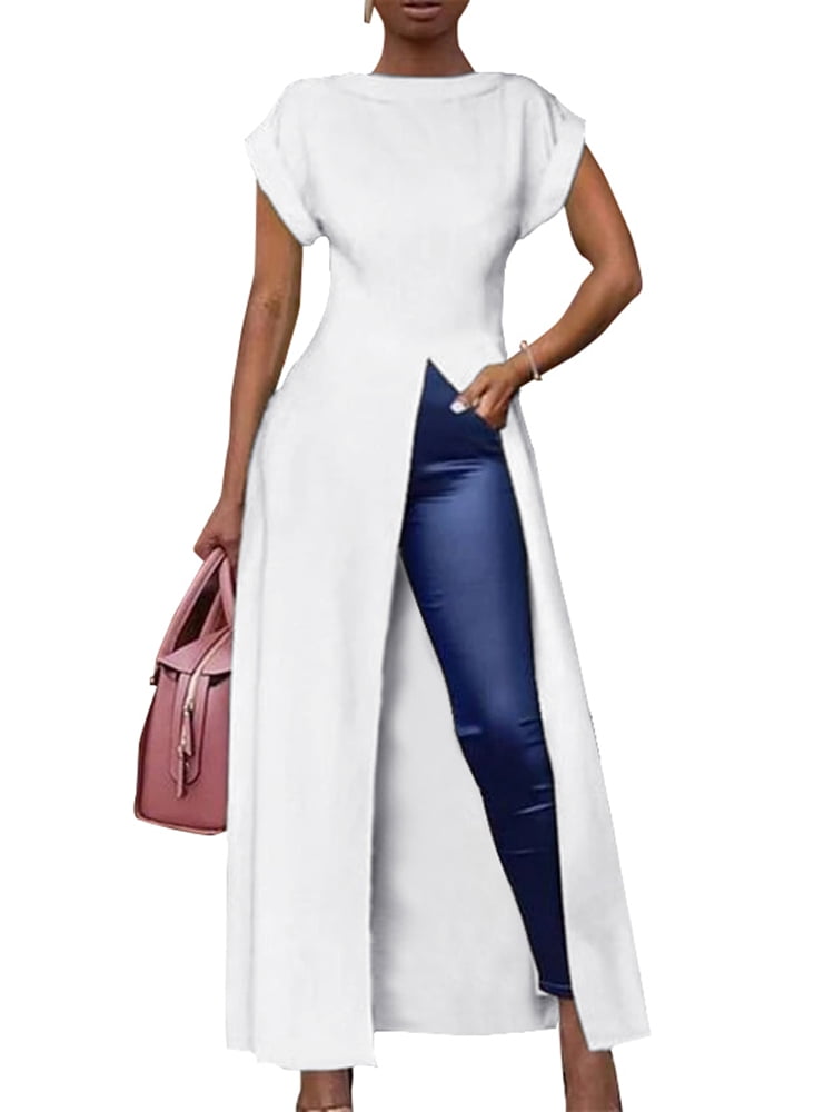 Women's Short Sleeve Open Fork Blouse 