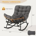 thumbnail image 2 of Papasan Rocking Chair with Foot Rest, Papasan Chair with Thick Removable Cushion and Metal Frame, Lounge Chairs and PE Rattan Rocker for Patio, Garden, Lawn, Living Room, 2 of 8