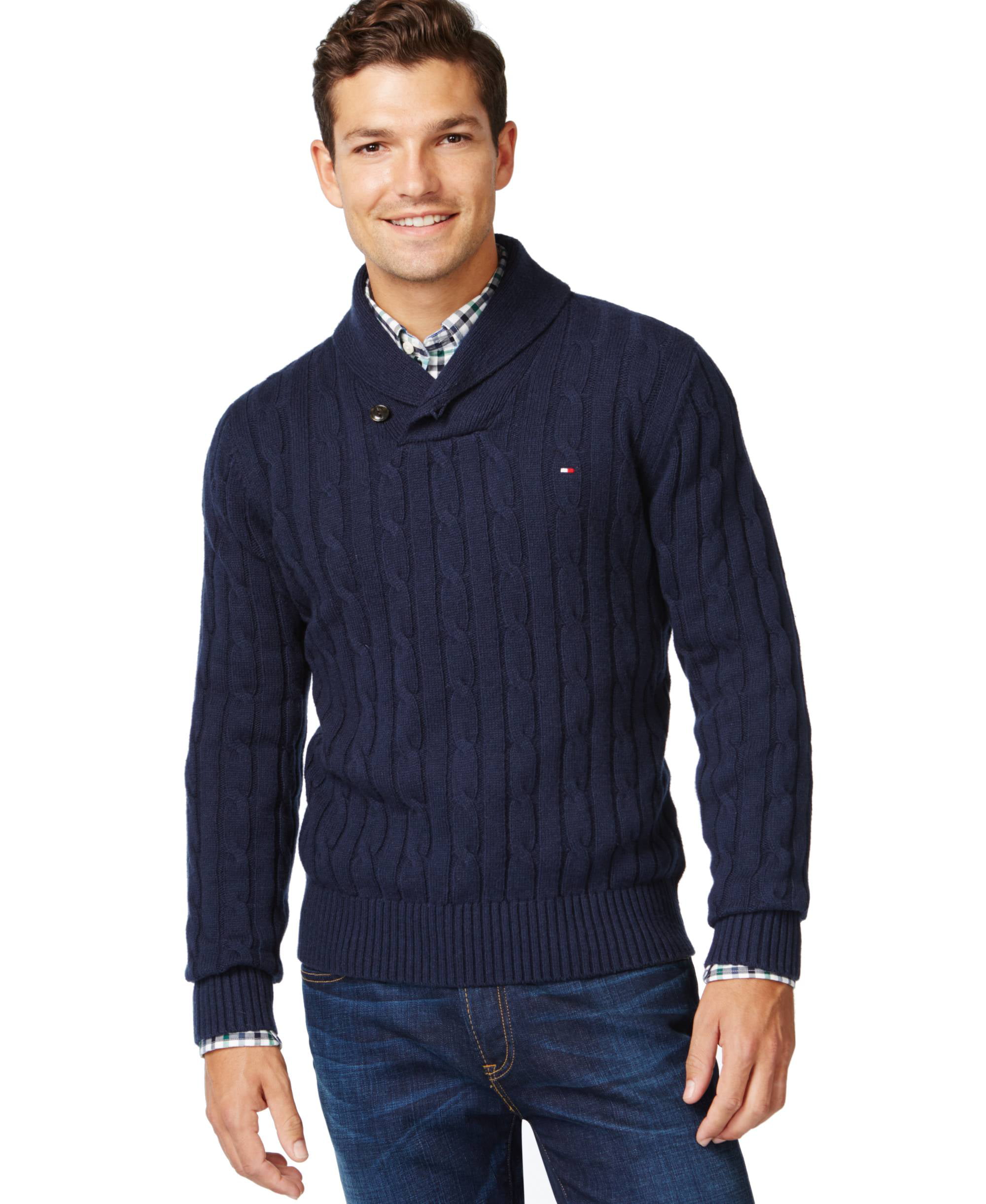 tommy hilfiger shawl collar sweater