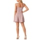 thumbnail image 3 of Vestido sin mangas de mujer con estampado de cuadros y cremallera frontal en color rosa, 3 of 6