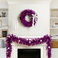 thumbnail image 3 of Northlight Pre-Lit  Artificial Tinsel Christmas Garland - 9' x 8" - Purple - Clear Lights, 3 of 7