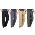 thumbnail image 4 of Tdoqot Mens Chinos Pants- Cotton Straight Leg Elastic Waist Casual Mens Pants Yellow, 4 of 6