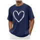 thumbnail image 1 of Tops para hombre, blusas y camisas de cuello redondo y manga corta para hombre. Camiseta/camisa informal de cuello redondo y manga corta con estampado de corazones para hombre. Tops de poliéster para, 1 of 4