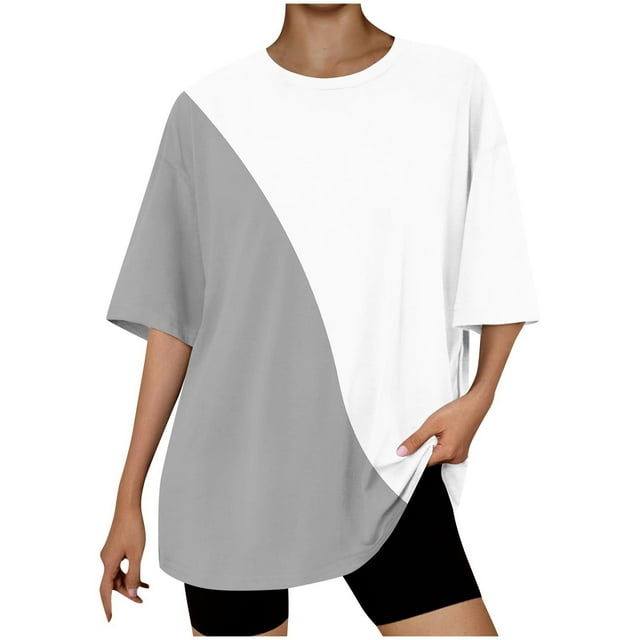 Camiseta Corta con Cuello Redondo Y Gota Del Hombro para las Mujeres