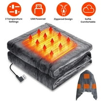 59*31in Home Office USB Electric Heated Blanket,Heated Poncho Shawl Wrap Throw w/ Zipper