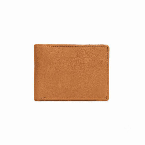 AlKhalil - Mens Wallet Leather Bifold Wallet – Slim Classic Design with Multiple Card Slots, and Durable Stitching – Tan Brown Everyday Wallet for Men's
