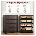 thumbnail image 5 of Ditangy Dresser, 4 Drawer Dressers Chests of Drawers, Modern Tall Dresser, Wood Drawer Chest Storage Cabinet for Living Room, Hallway, Entryway, Home Office, Dark Brown, 5 of 8