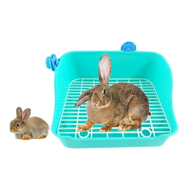 kurtrusly Rabbit Toilet Box Tray Small Pet Potty Trainer Guinea Pig Poop Tray Green