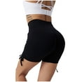 thumbnail image 2 of Feancey Athletic Shorts for Women High Waisted Tummy Control Yoga Shorts Butt Lifting Seamless Shorts Solid Color Casual Sports Biker Shorts Black S, 2 of 3