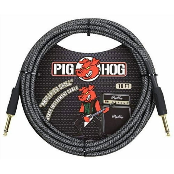 Pig Hog Vintage Serie Instrumentenkabel, Amplifier Grill, 3m/10ft, 6.35 1/4 auf 6.35 1/4, Hochwertige Qualitt, Gewebt