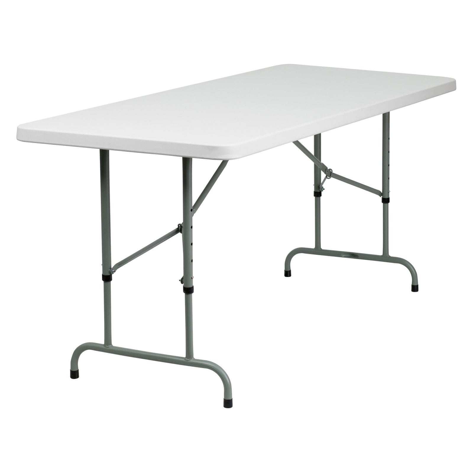 Flash Furniture 30''W x 72''L Height Adjustable Granite White Plastic Folding Table by Flash Furniture