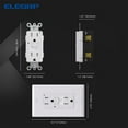 thumbnail image 2 of GFCI Outlet w/Nightlight, 15 Amp Self-Test GFI Electrical Outlet, Thinner Design, Tamper Resistant GFCI Receptacle, Ground Fault Receptacle w/Screw Wall Plate, UL Listed, White, 2 of 7