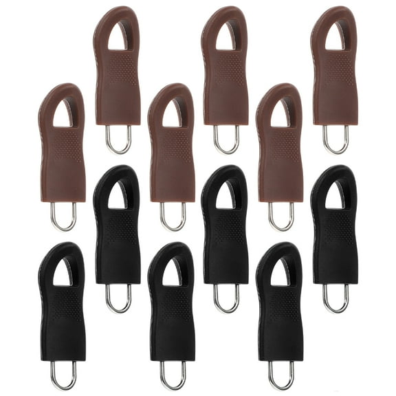 12 PCS Sliders for Flat Side Plastic Zipper Zipper Repair Kits Zipper Pull Zipper Attachment 4.4X1.6X0.8CM Black