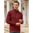 thumbnail image 5 of Coshow Men's Turtleneck T shirt Casual Lightweight Cotton Slim Fit Basic Pullover Tops, 5 of 5