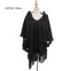 thumbnail image 2 of Suéter de punto bohemio para mujer, Poncho con capucha y botones de talla grande para otoño e invierno, chal de punto a cuadros, capa con borlas, 2 of 5